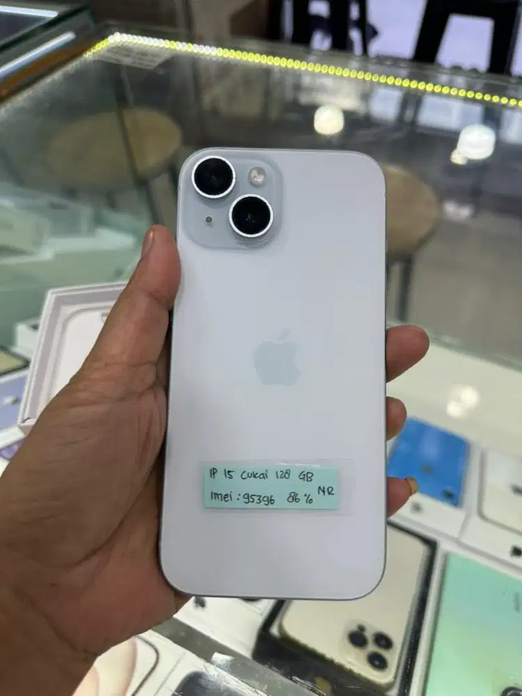 IPHONE 15 128GB BEACUKAI BLUE MINUS PEMAKAIAN BH 86%
