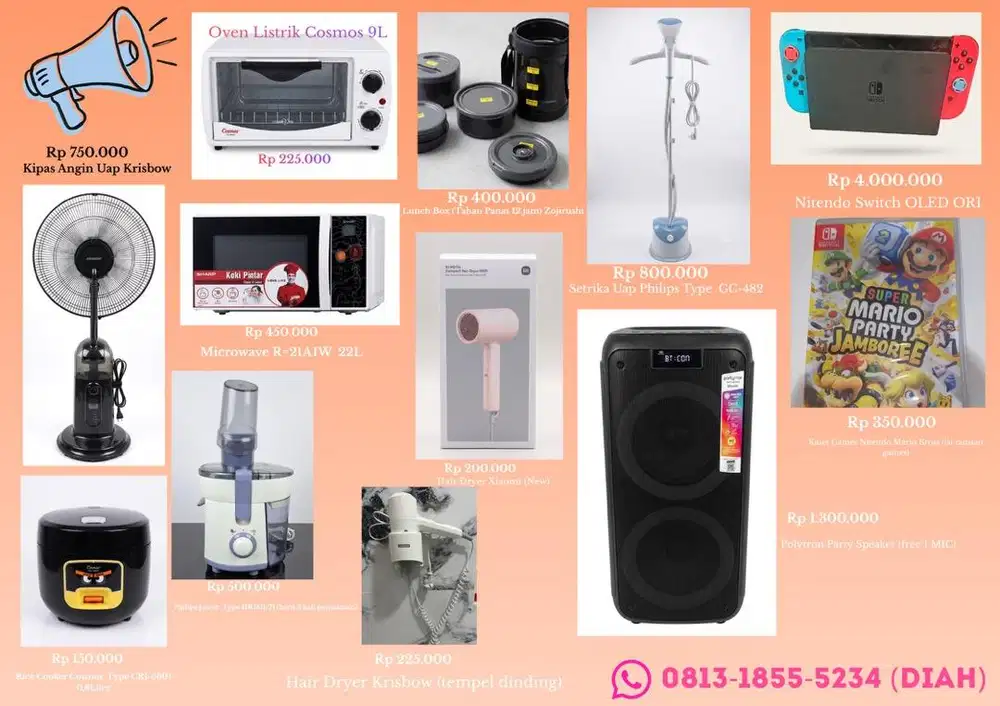 Dijual Elektronik Rumah Tangga