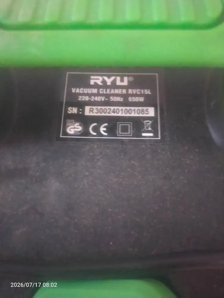 vacum Ryu mesin
