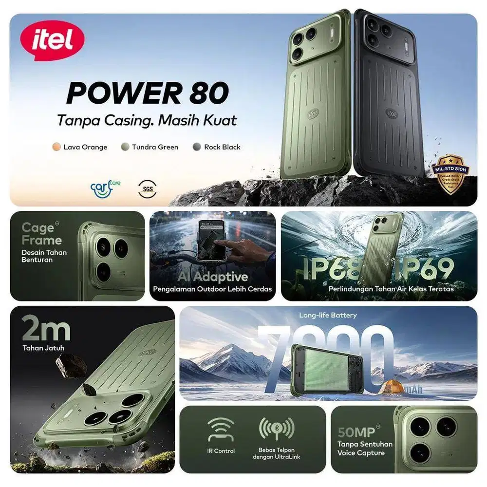 TERBARU & TERMURAH HP Outdoor Itel Power 80 100% Mulus dan Fullset