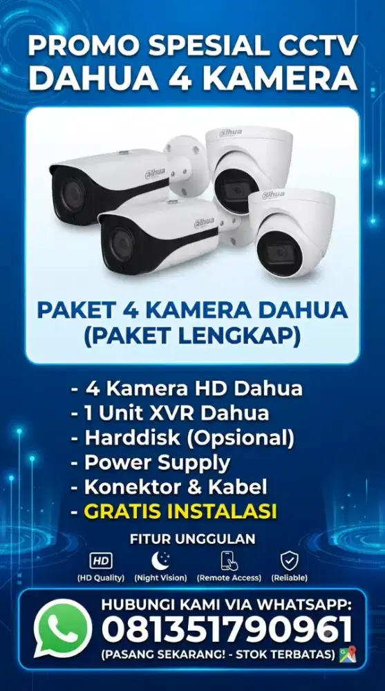 PAKET LENGKAP CCTV DVR HARDISK INCLUDE PEMASANGAN