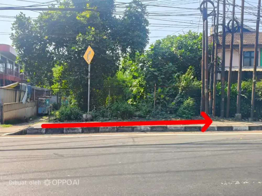 Tanah dijual cepat pinggir jalan raya Bogor Cimanggis 214m²(8jt)