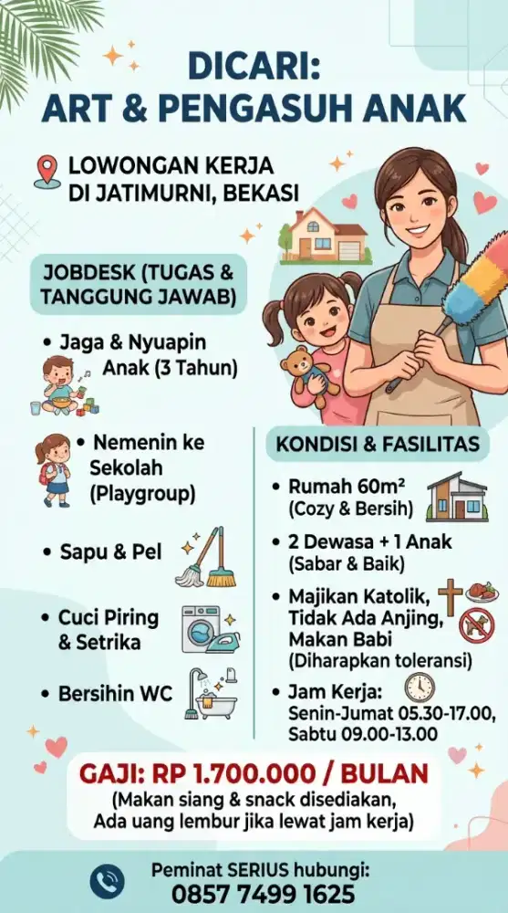 Lowongan ART Momong bersih2