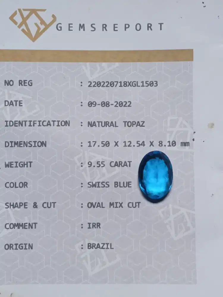 Blue Topaz  Brazil