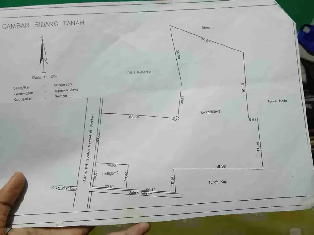 jual tanah pinggir jalan provinsi ada 2 muka