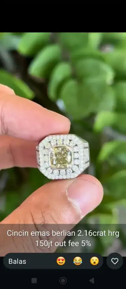 Murah cincin emas berlian 2.16crat ada memo