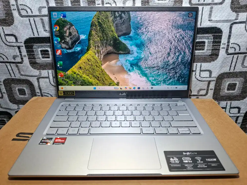 Laptop Acer Swift Go 14 Ryzen 5 7000 ram 16gb ssd 512gb slim bazelless
