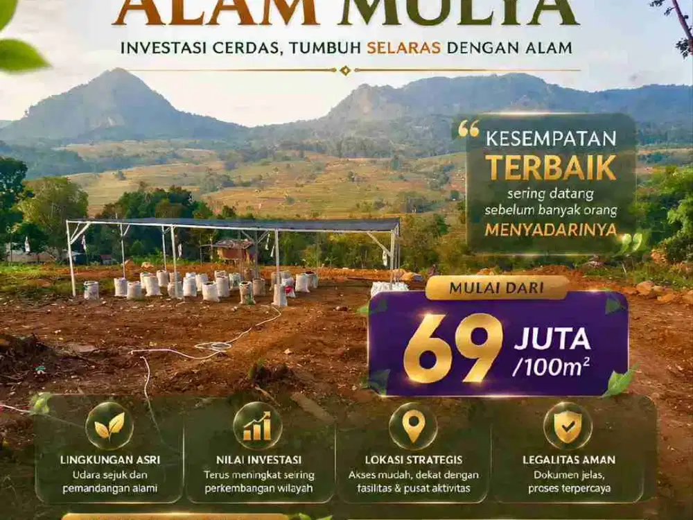 Jual Tanah Villa Kebun produktif SHM Murah jalur puncak 2 Bogor Timur