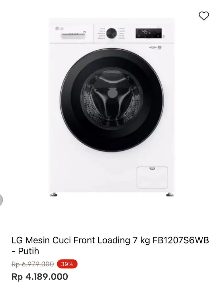 MESIN CUCI LG FRONT LOAD 7Kg