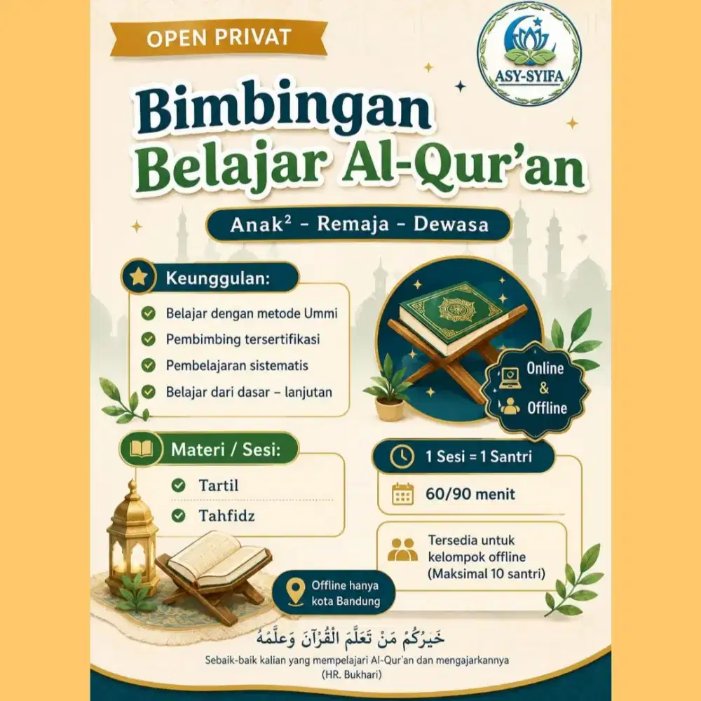 Penerimaan Privat Bimbingan Belajar Al-Qur'an Metode Ummi