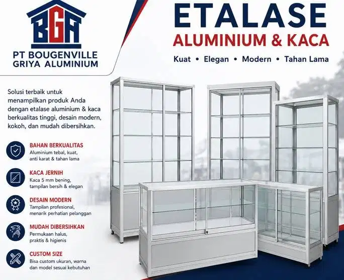 Etalase Berbahan Aluminium & Kaca