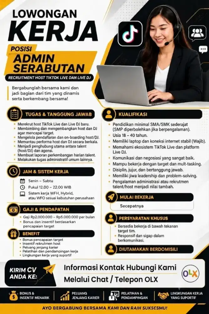 Admin Serabutan Agency Tiktok dan Live DJ