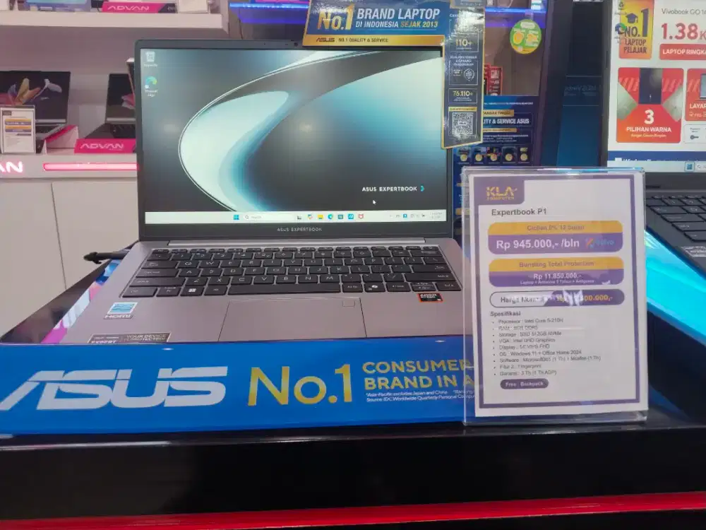 Laptop Asus Expertbook Promo Cicilan bunga 0% & Free 2x Cicilan di KLA