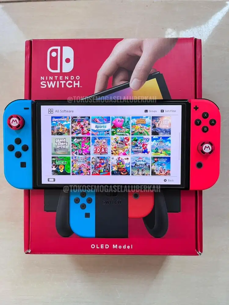 Nintendo Switch Oled Neon 256GB Fullset Fullgame
