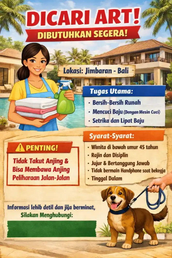 Dicari ART! Dibutuhkan segera!