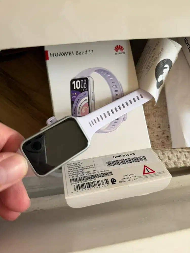 Huawei band 11 pakai 3 jam warna ungu fullset no minus