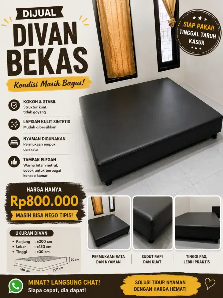 Divan bekas uk 180x200 (kasur no.1)
