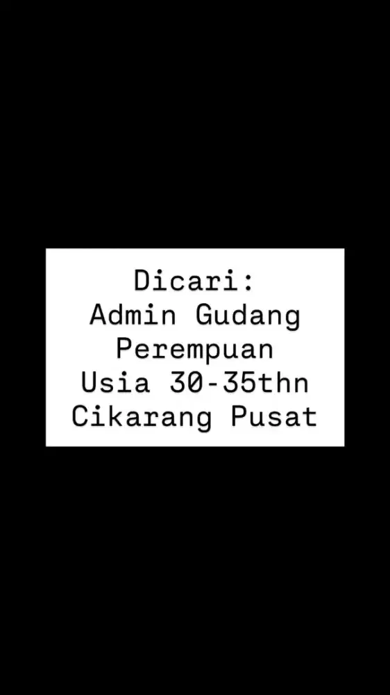 ADMIN GUDANG CIKARANG