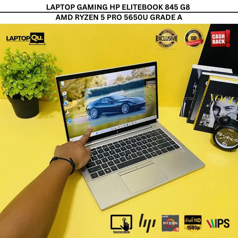 HP ELITEBOOK 845 G8 RYZEN 5PRO 5650U RAM 16GB/256GB/TOUCHSCREN/GRADE A