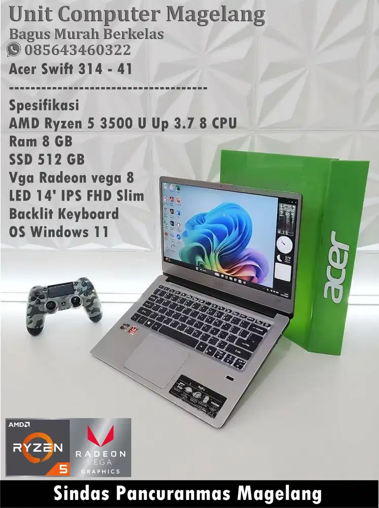 Acer Swift 314 - 41 II AMD Ryzen 5 II 8 GB II SSD 512 II 14' FHD