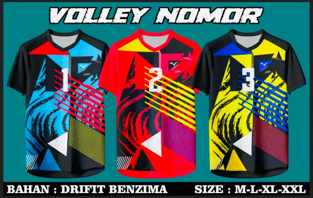 KAOS ATASAN VOLLY MIZUNO 1 SET ISI 12 PCS
