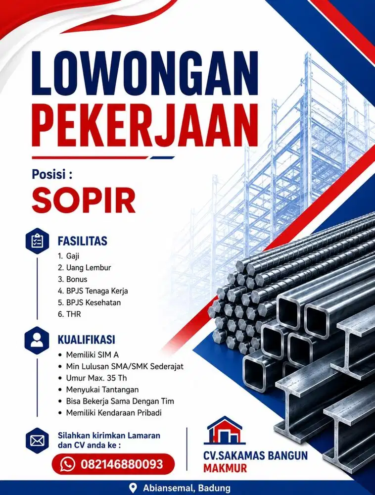 Di butuhkan Segera Sopir