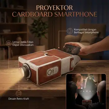 Proyektor Smartphone Portabel Cardboard 2.0 Universal Smartphone