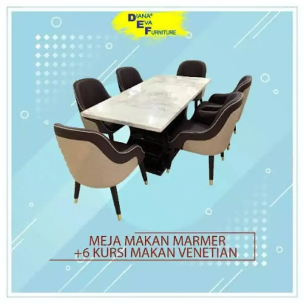 meja makan marmer