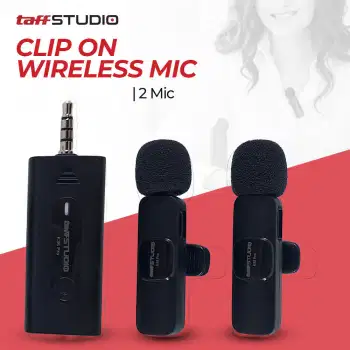 Clip On Mic Wireless Vlogging Singing 3.5mm 2 Microphone