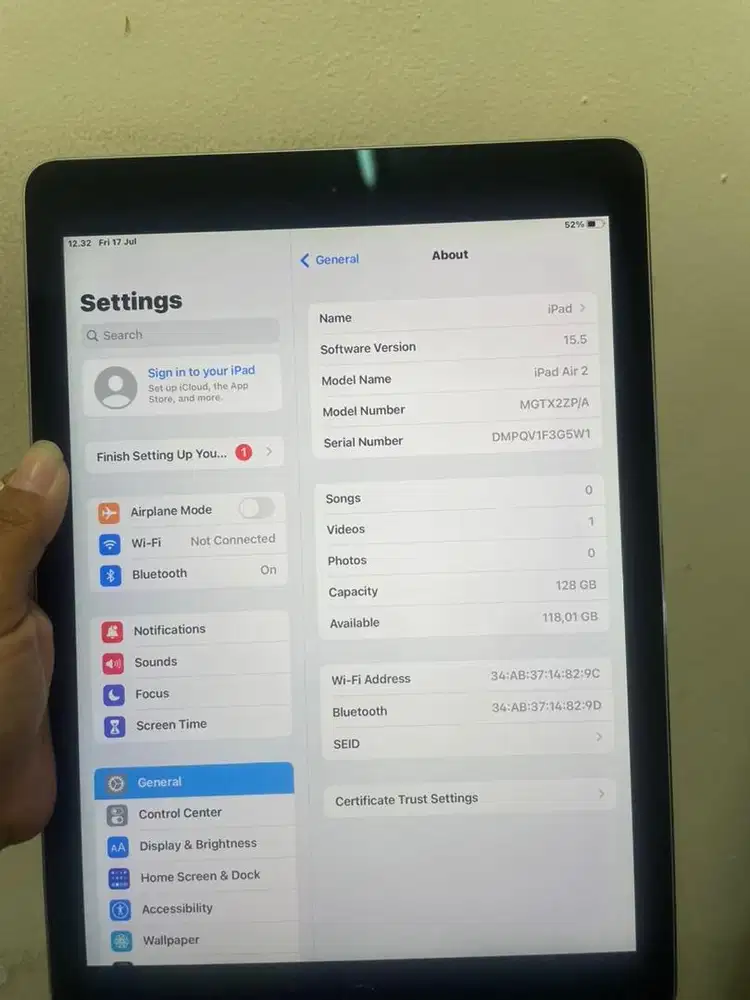 bismillah di jual ipad Air 2 128 gb wifi only