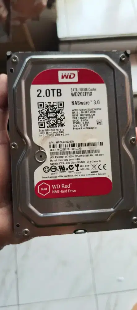 Hardisk 2 tera WD Red sentinel 100% minus tidak bisa copy data
