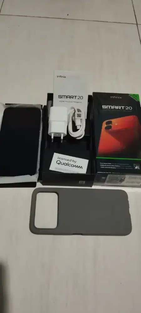 Infinix Smart 20 RAM 4GB / 64GB Silver Full Set Garansi