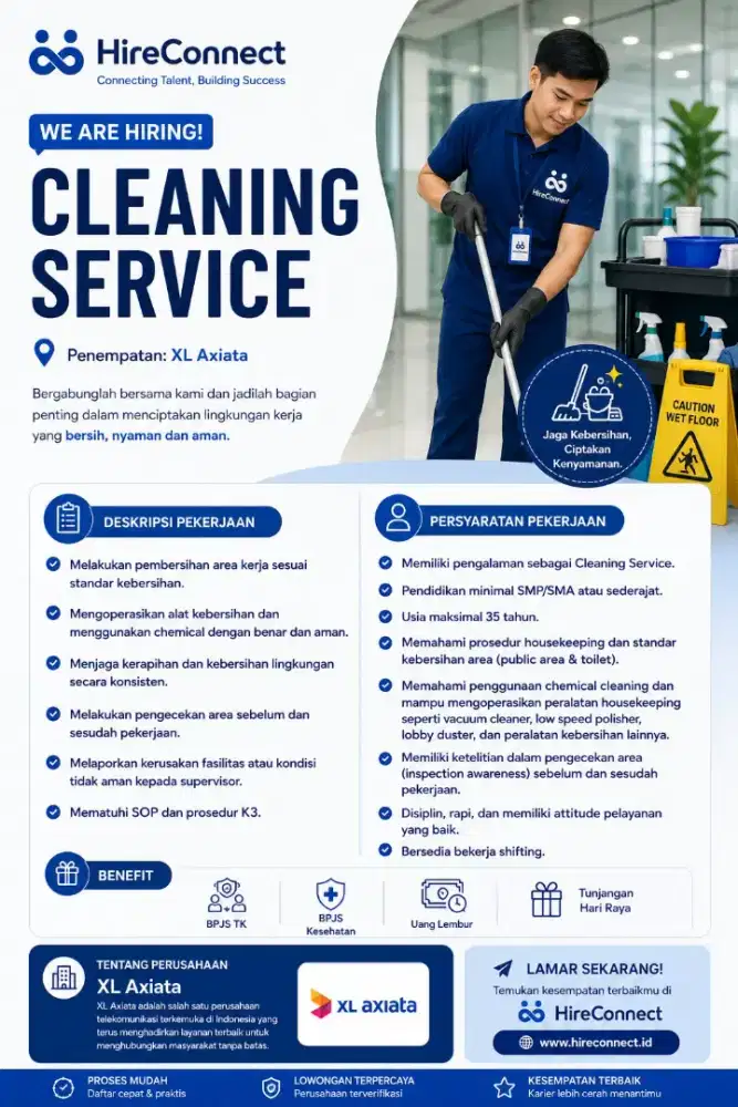 DIBUTUHKAN SEGERA CLEANING SERVICE & OFFICE BOY