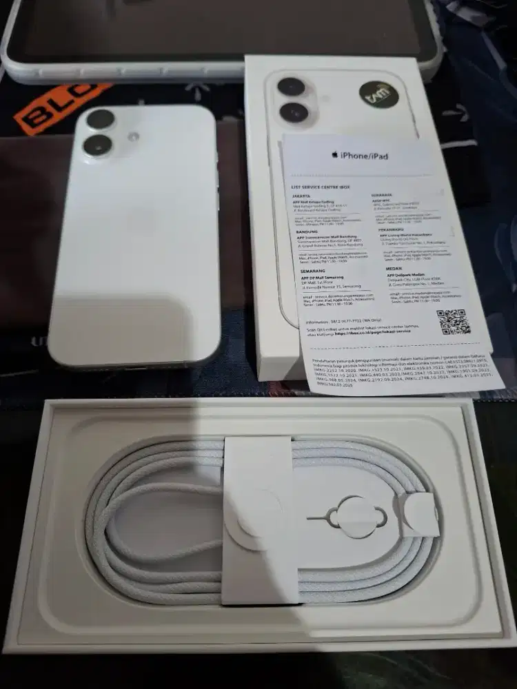 iPhone 16 Basic 128gb Fullset White Garansi TAM (iBox) LIKE NEW