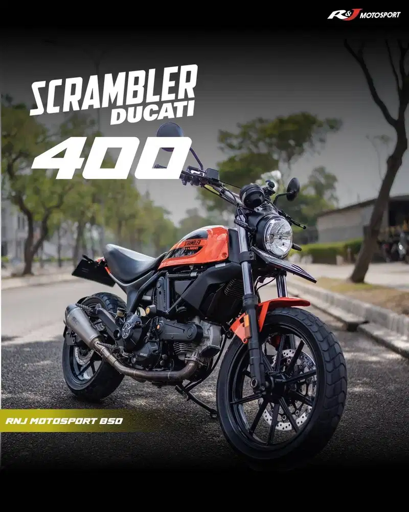 Ducati scrambler 400 nik 2016 Warna Orange Knalpot SC project