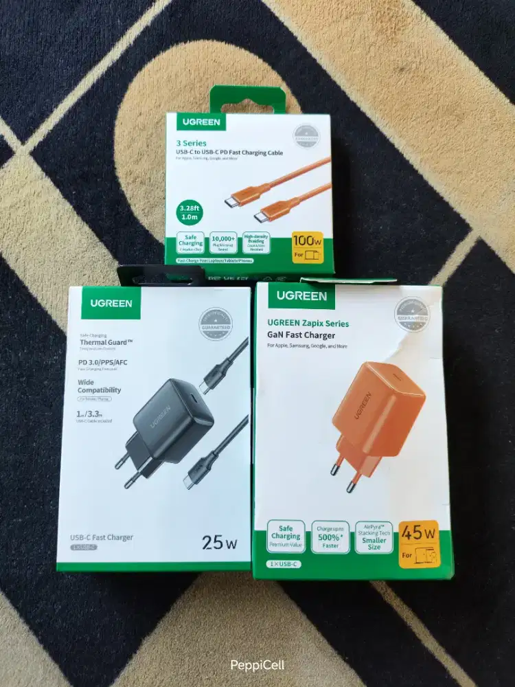 Charger iphone Samsung Ugreen + Kabel USB C to C