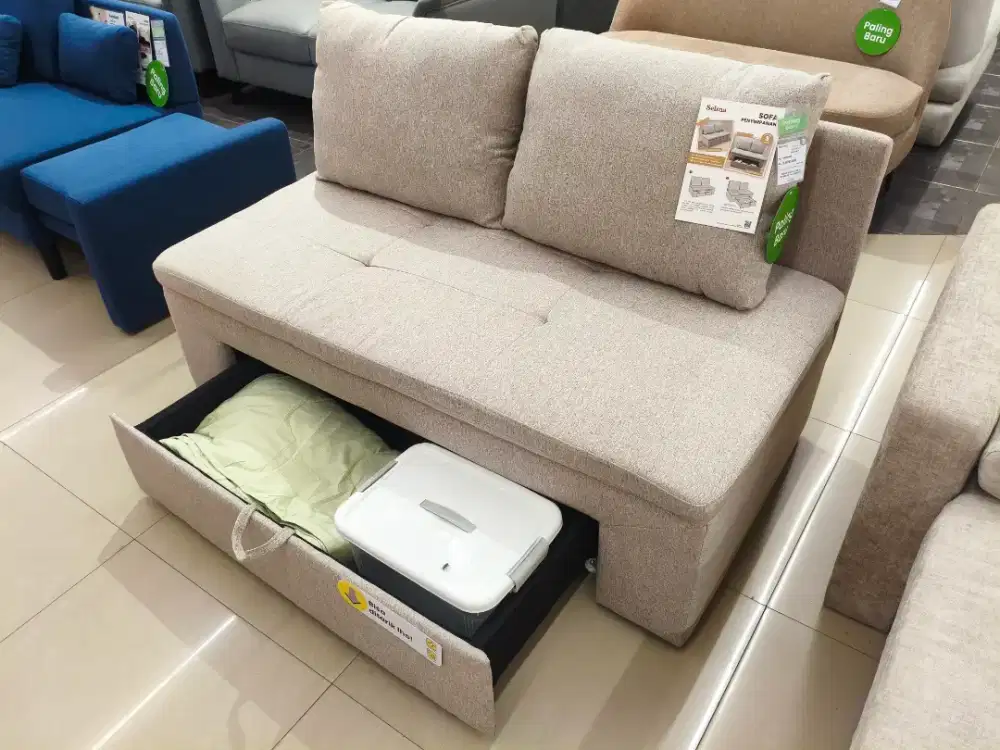 Selma Toshi Sofa Fabric 2 Dudukan – Abu-Abu Muda