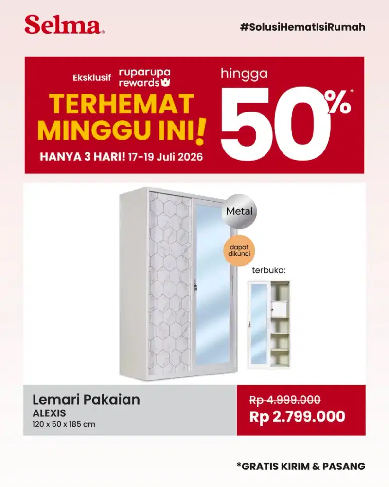 Lemari Besi dengan Kaca