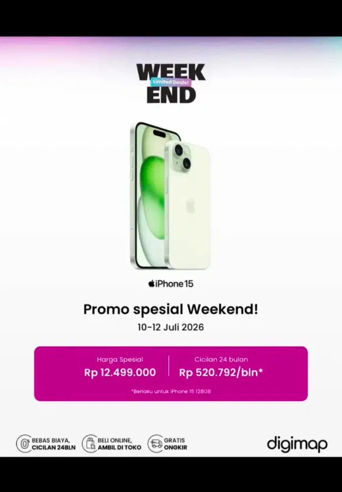 Kredit Iphone 15 128gb hanya dengan KTP