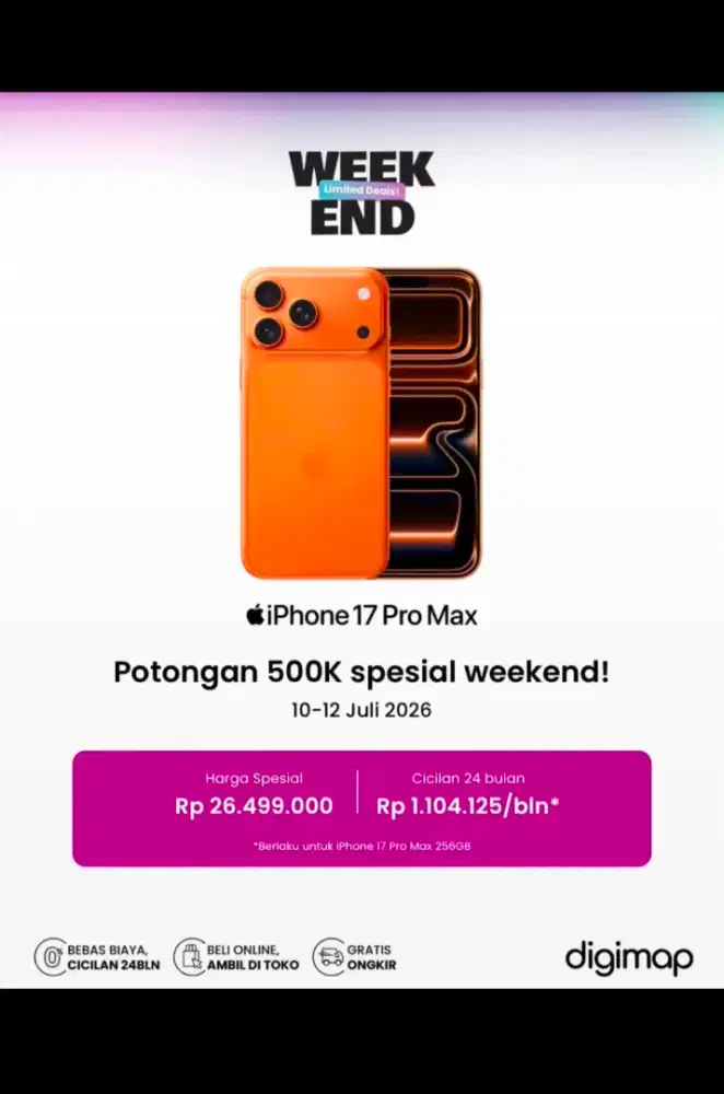 Kredit iphone 17pm 256gb hanya dengan KTP