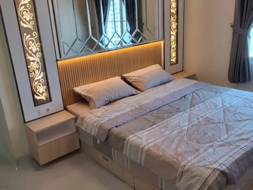 Ss.3854 - Murah !! Dijual Apt. Frenchwalk Tower Lyon Garden Siap Huni Semi Furnish Lantai Tinggi Hadap Selatan