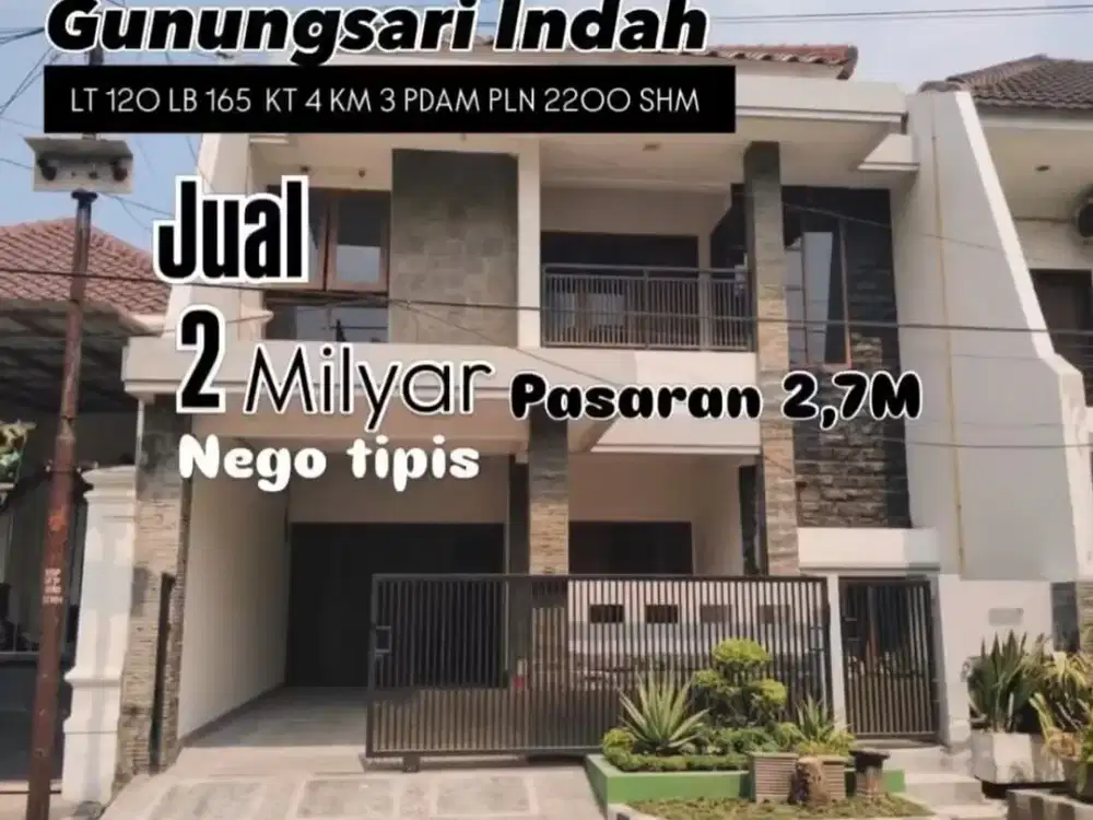 Dijual rumah siap huni (baru renov) di Gunungsari indah