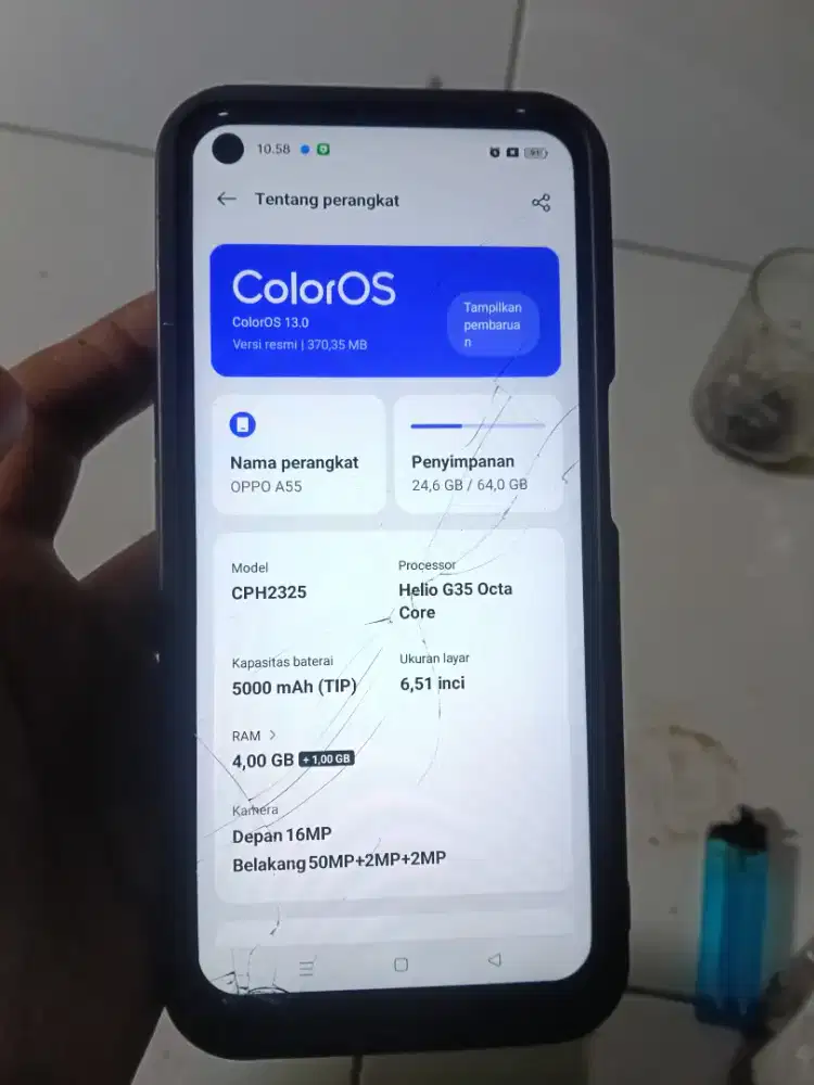 Oppo a55 4/64 retak normal
