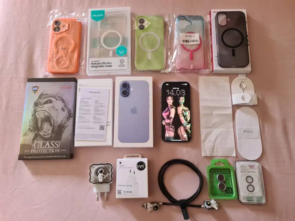 iphone 17 MIST BLUE 256gb fullset resmi ibox ISTIMEWA + adapter bh 100