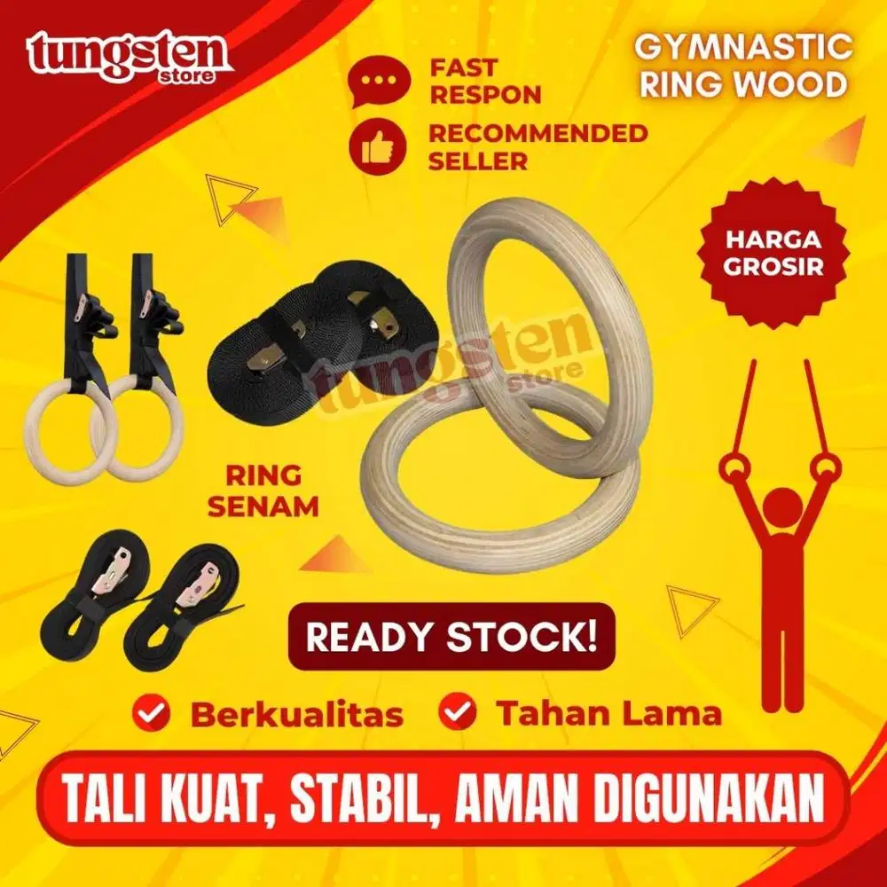 Gymnastic Ring Wood, Ring Senam Kayu, Birch Ring Wood