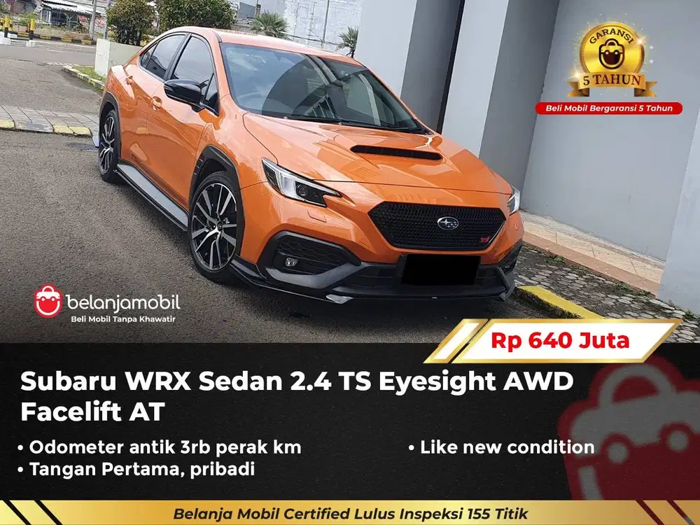 [ AWD - KM 3RB ] Subaru WRX Sedan 2.4 TS Eyesight 2023/2024