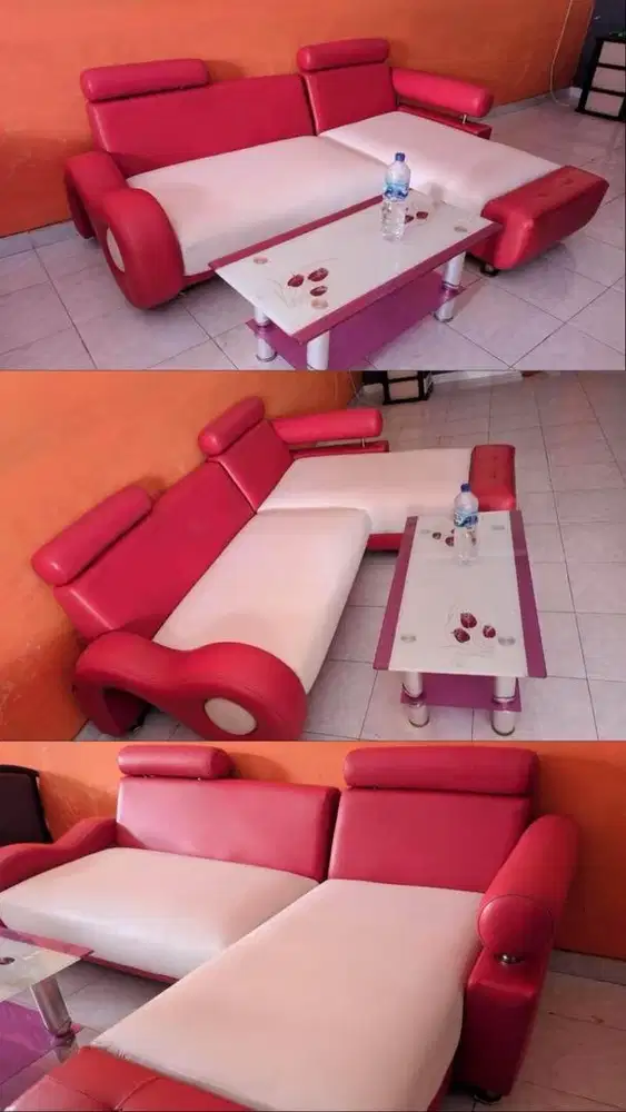 Sofa L bekas bonus meja