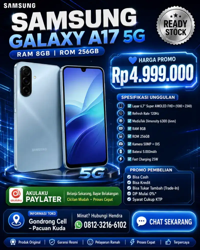 Handphone Samsung galaxy A17 5G 8/256