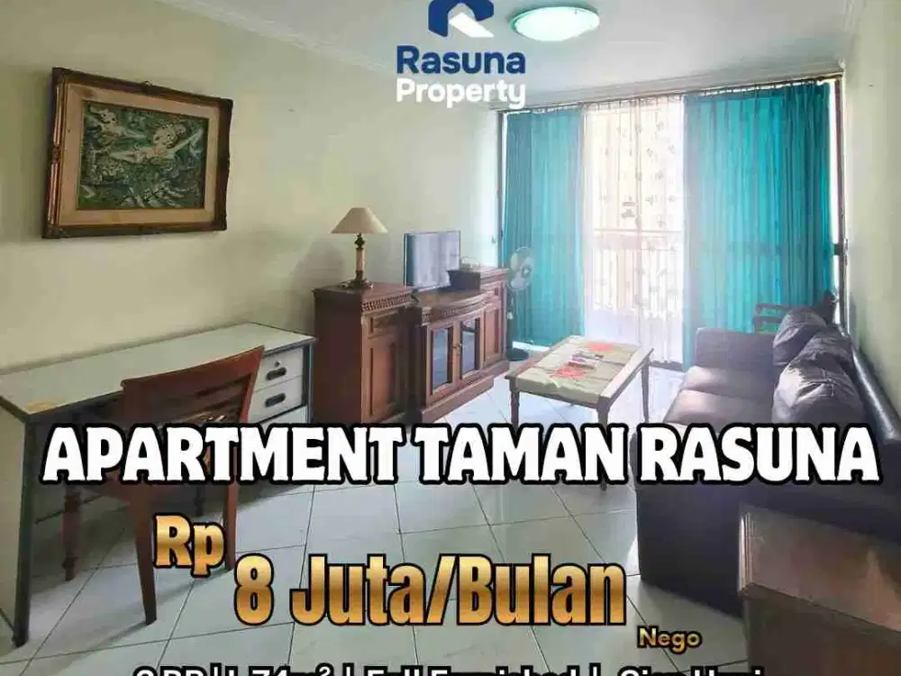 For Rent, Apartment Taman Rasuna, 2 BR, Furnished, Fasilitas Lengkap, Lokasi Strategis