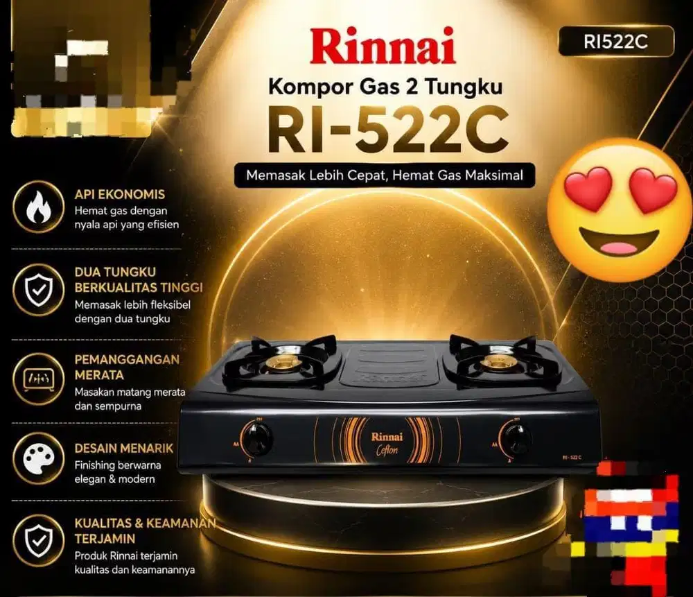 READY STOCK KOMPOR GAS RINNAI 2 TUNGKU